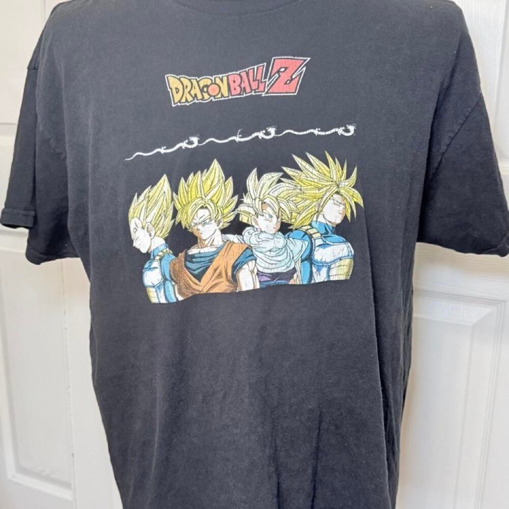 Dragon Ball Z Super Saiyan Goku Vegeta Trunks Graphic T-Shirt Black XL Anime